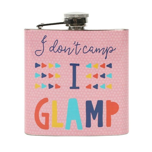 Pink Glamping Hip Flask