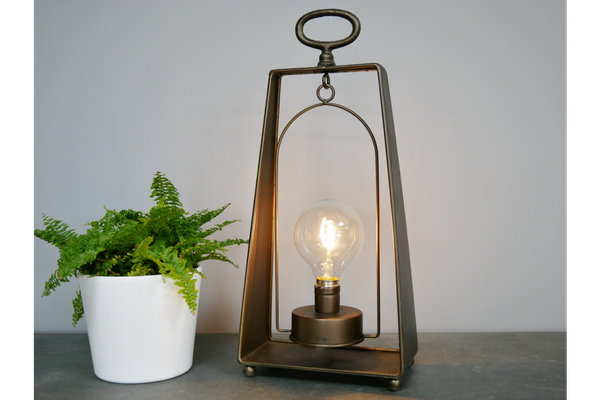Industrial Style Portable Table Lamp | Battery