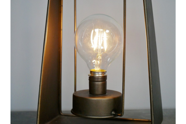 Industrial Style Portable Table Lamp | Battery