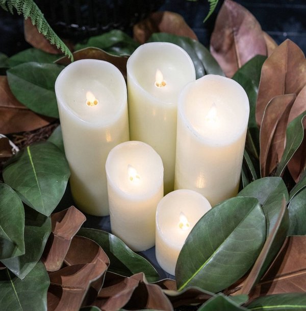 23 cm Real Wax LED Flame Pillar Candle
